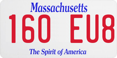 MA license plate 160EU8