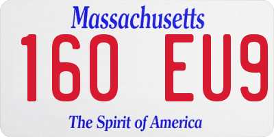 MA license plate 160EU9
