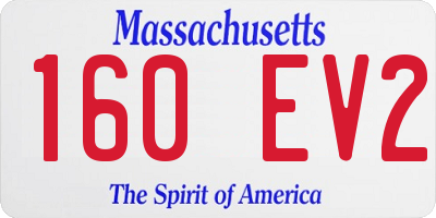 MA license plate 160EV2