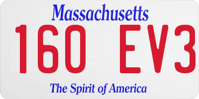 MA license plate 160EV3