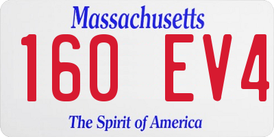MA license plate 160EV4