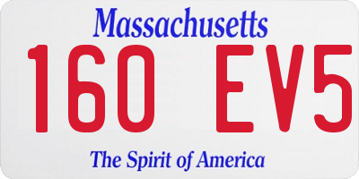 MA license plate 160EV5