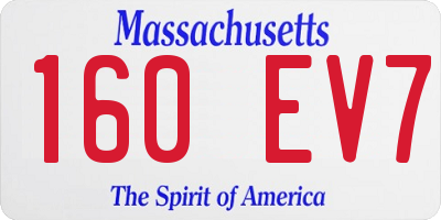 MA license plate 160EV7