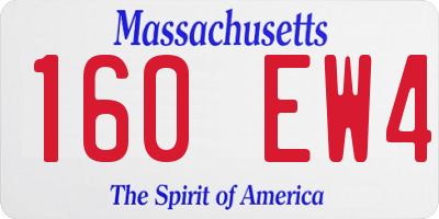 MA license plate 160EW4