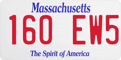 MA license plate 160EW5