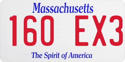 MA license plate 160EX3