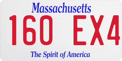 MA license plate 160EX4