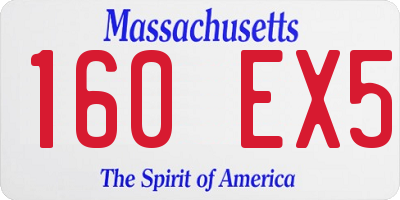 MA license plate 160EX5