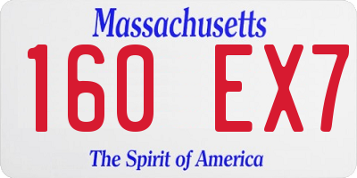 MA license plate 160EX7
