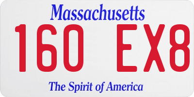 MA license plate 160EX8