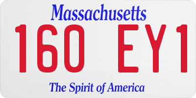 MA license plate 160EY1