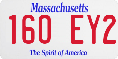 MA license plate 160EY2