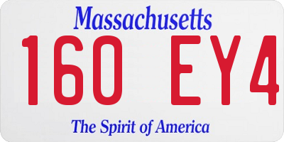MA license plate 160EY4