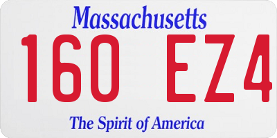 MA license plate 160EZ4