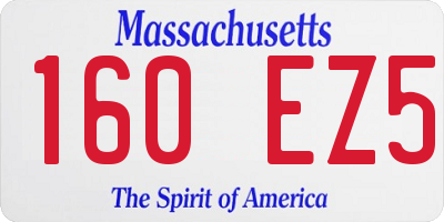 MA license plate 160EZ5