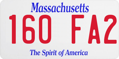 MA license plate 160FA2