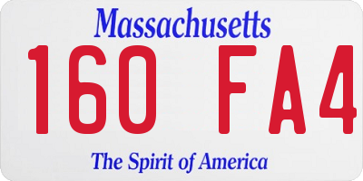 MA license plate 160FA4