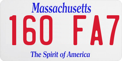 MA license plate 160FA7