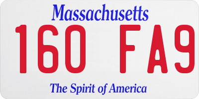 MA license plate 160FA9