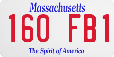 MA license plate 160FB1