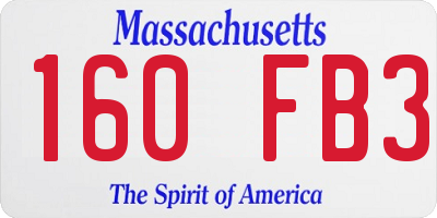 MA license plate 160FB3