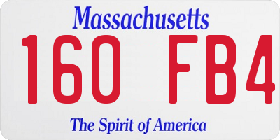 MA license plate 160FB4