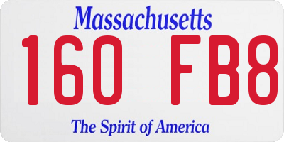 MA license plate 160FB8