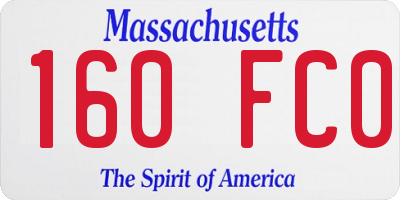 MA license plate 160FC0