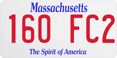 MA license plate 160FC2