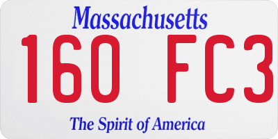 MA license plate 160FC3