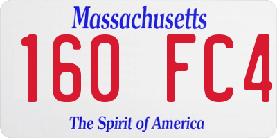 MA license plate 160FC4