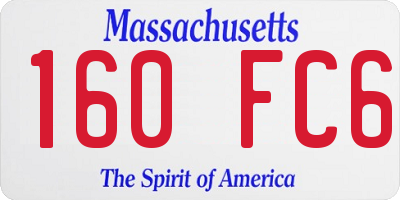 MA license plate 160FC6