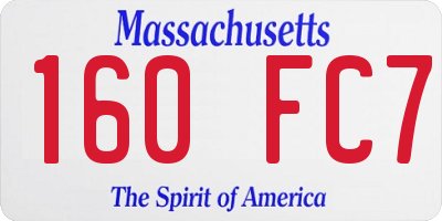MA license plate 160FC7