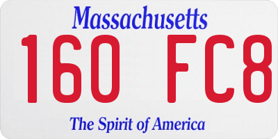 MA license plate 160FC8