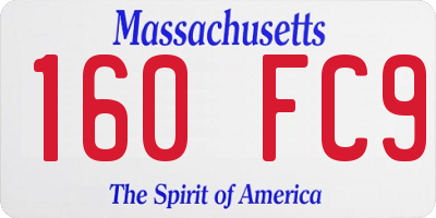 MA license plate 160FC9