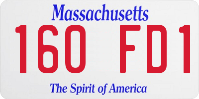 MA license plate 160FD1