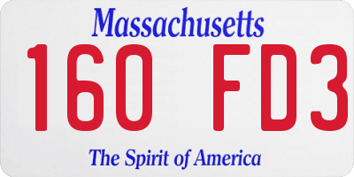 MA license plate 160FD3