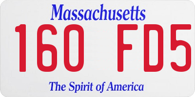 MA license plate 160FD5