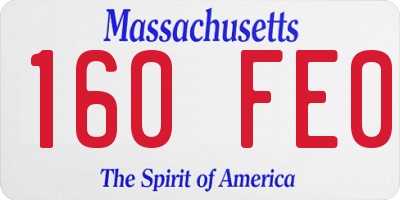 MA license plate 160FE0