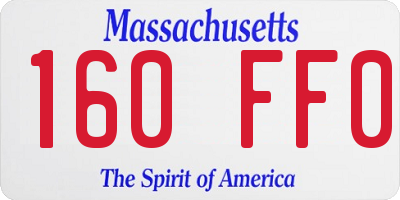 MA license plate 160FF0