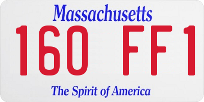 MA license plate 160FF1