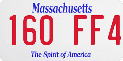 MA license plate 160FF4