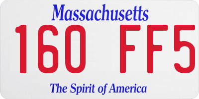 MA license plate 160FF5