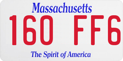 MA license plate 160FF6