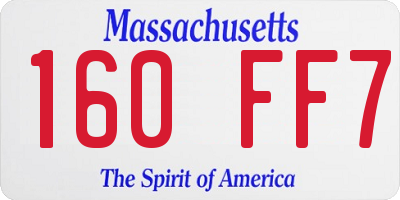 MA license plate 160FF7