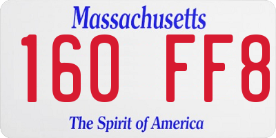 MA license plate 160FF8