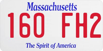 MA license plate 160FH2