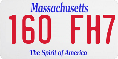 MA license plate 160FH7