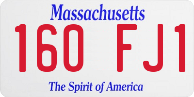 MA license plate 160FJ1