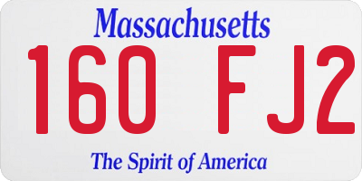 MA license plate 160FJ2